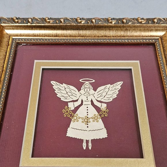 Cindy Jacobs framed ltd hand cut paper angel print numbered & marked. - Picture 3 of 6